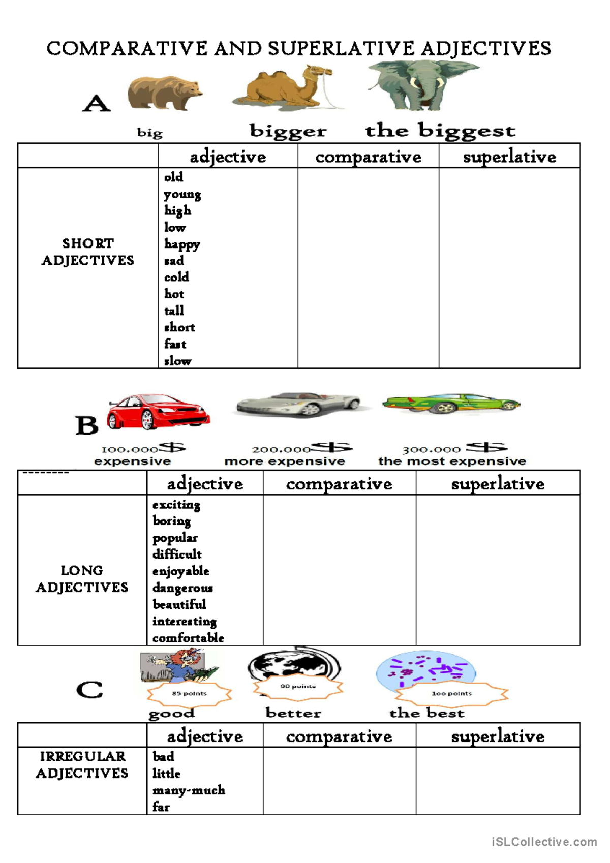 Comparative and superlative adjectives - COMPARATIVE AND SUPERLATIVE ...