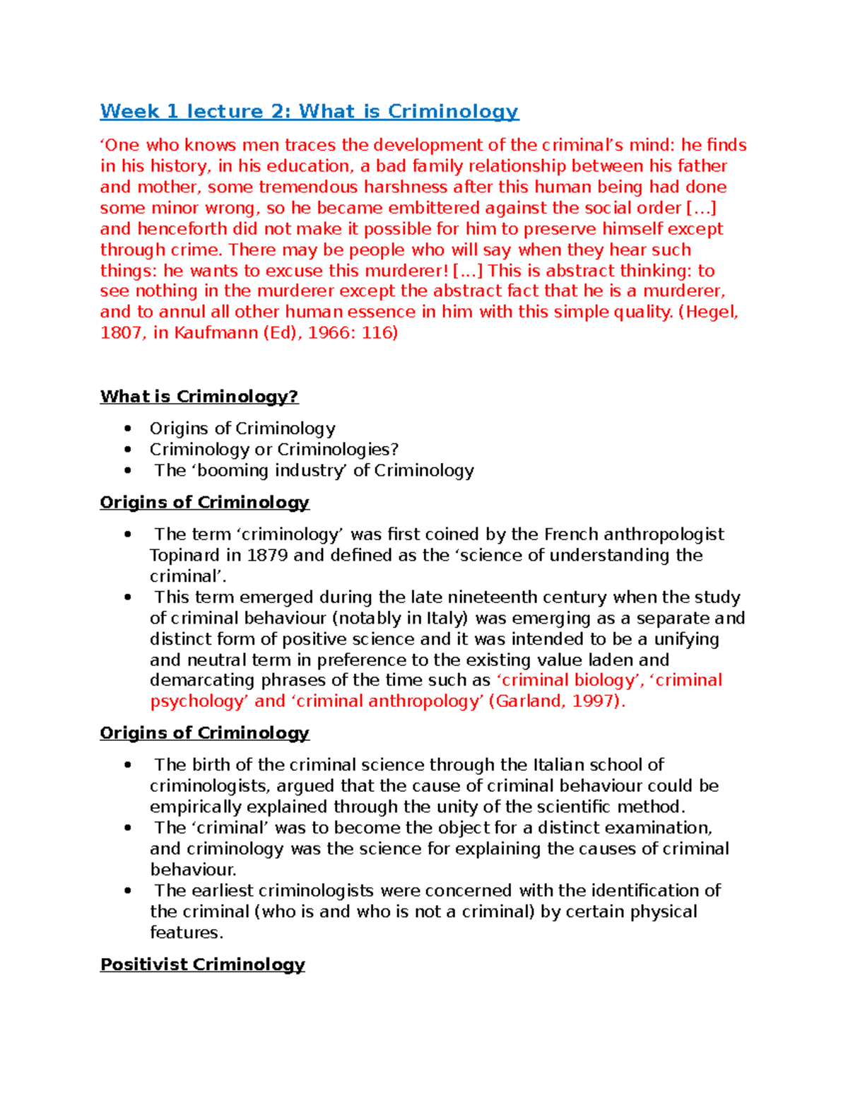 CRMU9T4 Week 1 Lecture 2 What Is Criminology - Week 1 Lecture 2: What ...