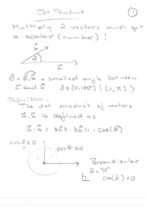 Basic Linear Algebra I Linear notes - Dot and Cross Product October 31 ...