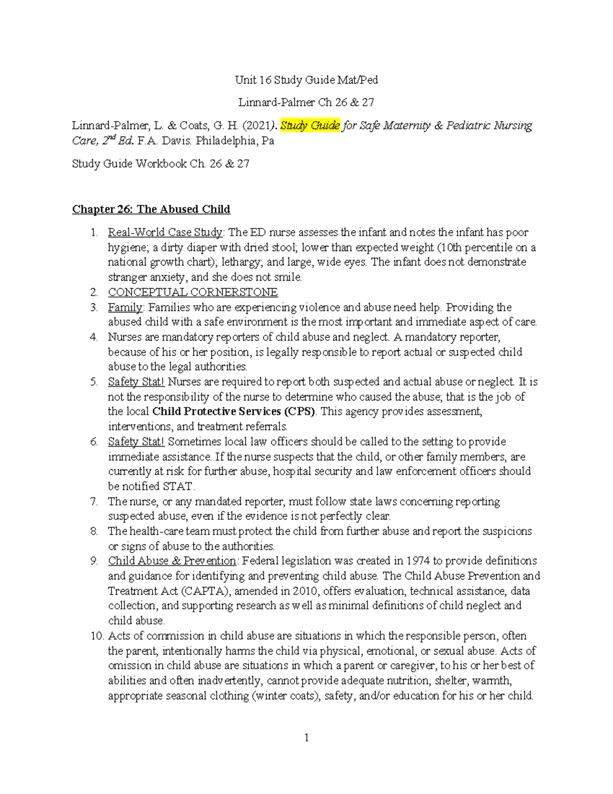 Unit+16+Study+Guide+Mat - Unit 16 Study Guide Mat/Ped Linnard-Palmer Ch ...