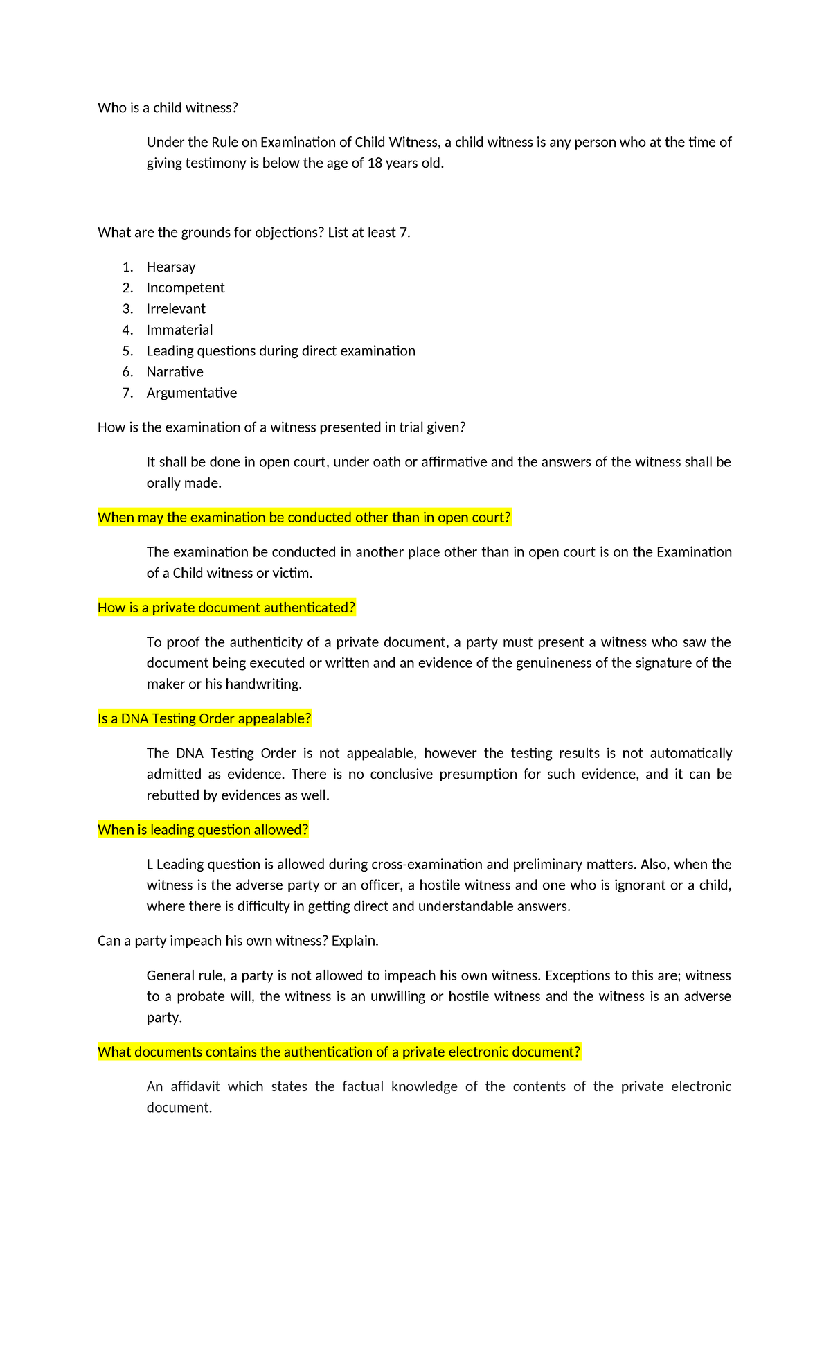 Who is a child witness - None. - Who is a child witness? Under the Rule ...