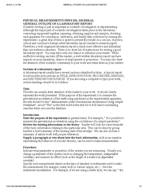 PHY 151 Exp - Lab - PHY 151-Experiments All experiments are due by the ...