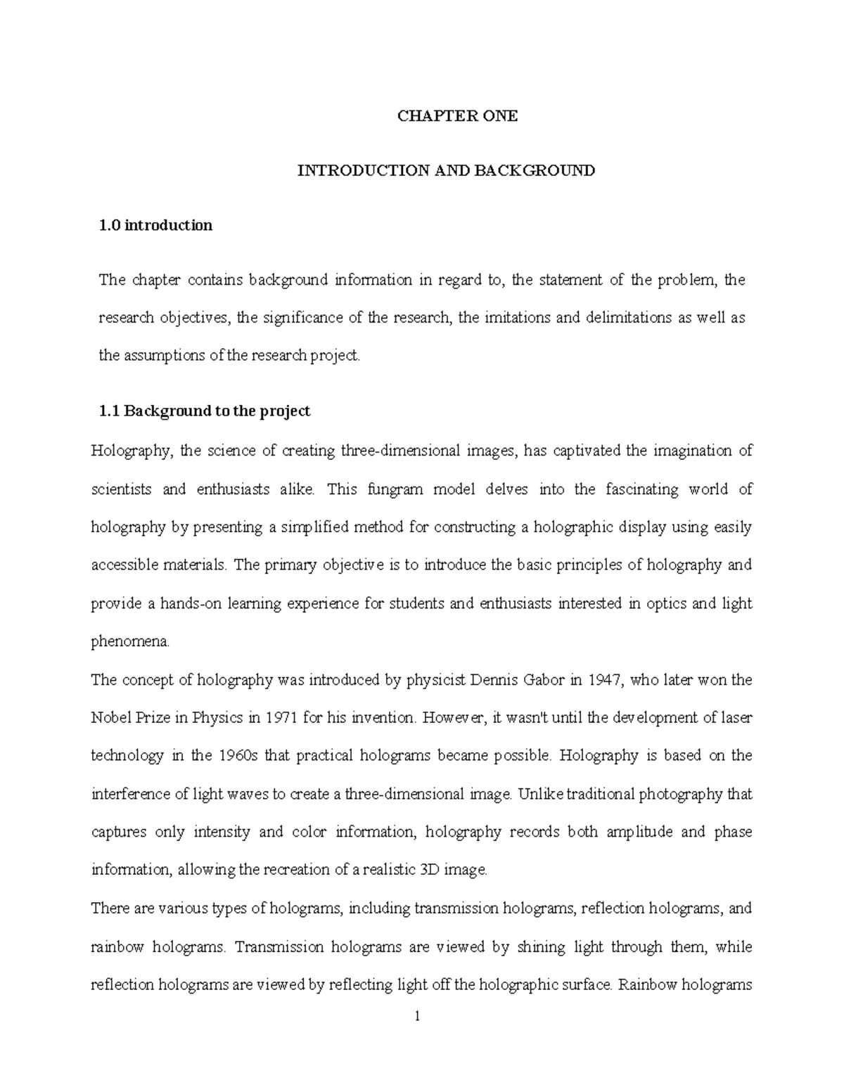 Fungram - CHAPTER ONE INTRODUCTION AND BACKGROUND 1 introduction The ...