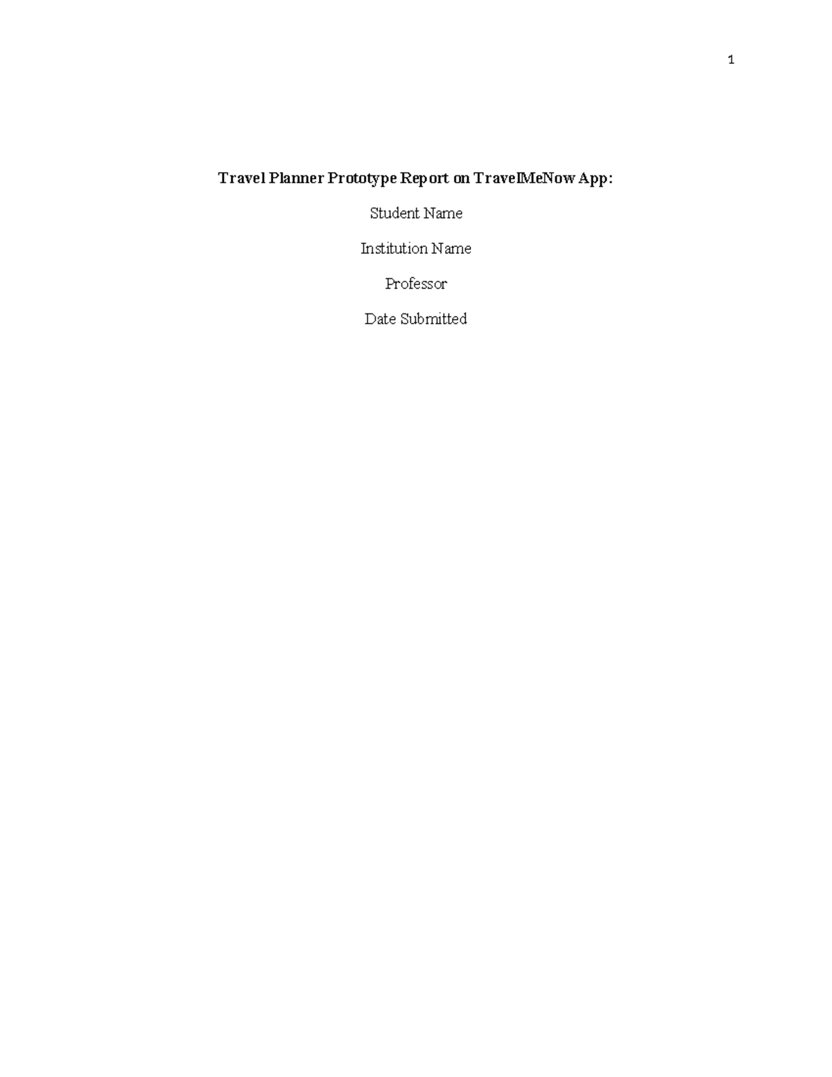 Travel Planner Prototype Report - Its interactive design empowers users ...