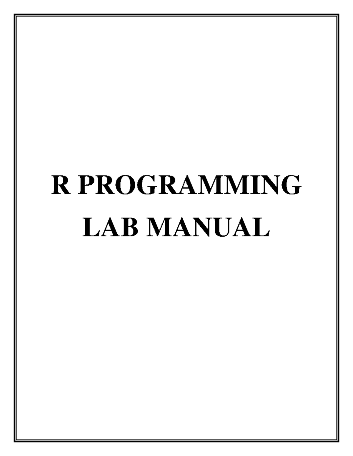 R Programming index - ddd - R PROGRAMMING LAB MANUAL CERTIFICATE This ...