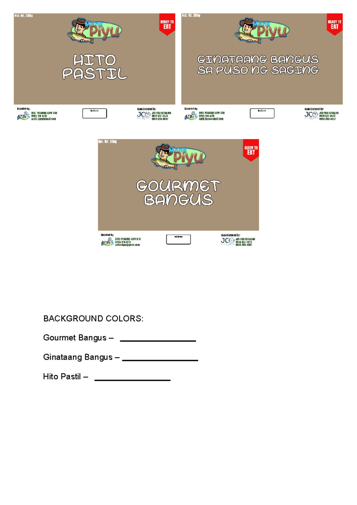 FOOD JAR Labels - FOR Checking - BS Information Technology - BACKGROUND ...