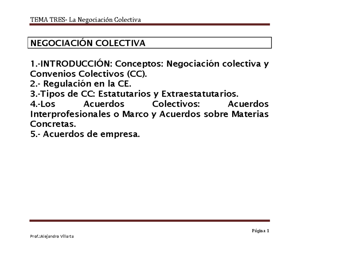 Conceptos Y Tipos De Negociación Colectiva - P·gina 1 NEGOCIACI”N ...