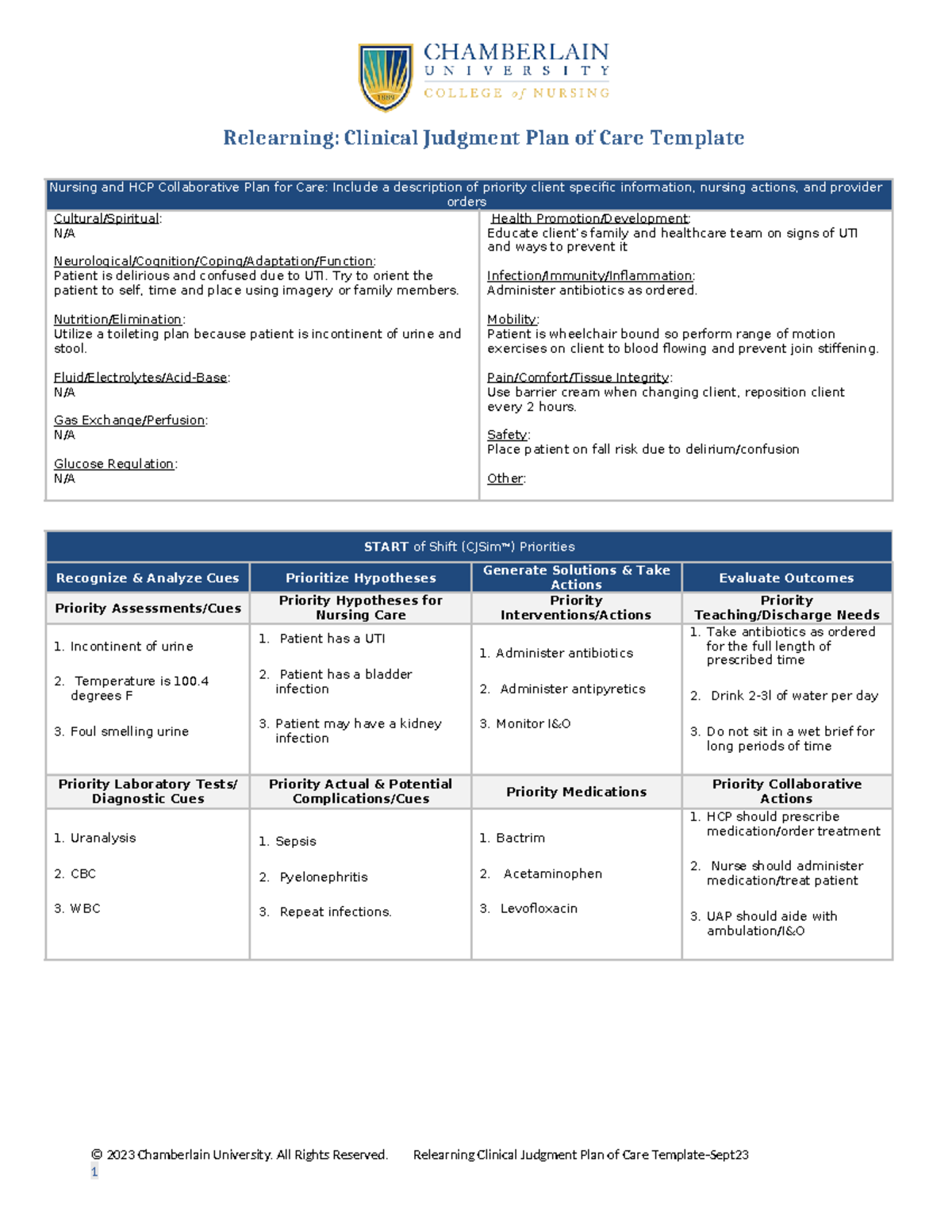 Cjsim care plan - Copy - Nursing and HCP Collaborative Plan for Care ...