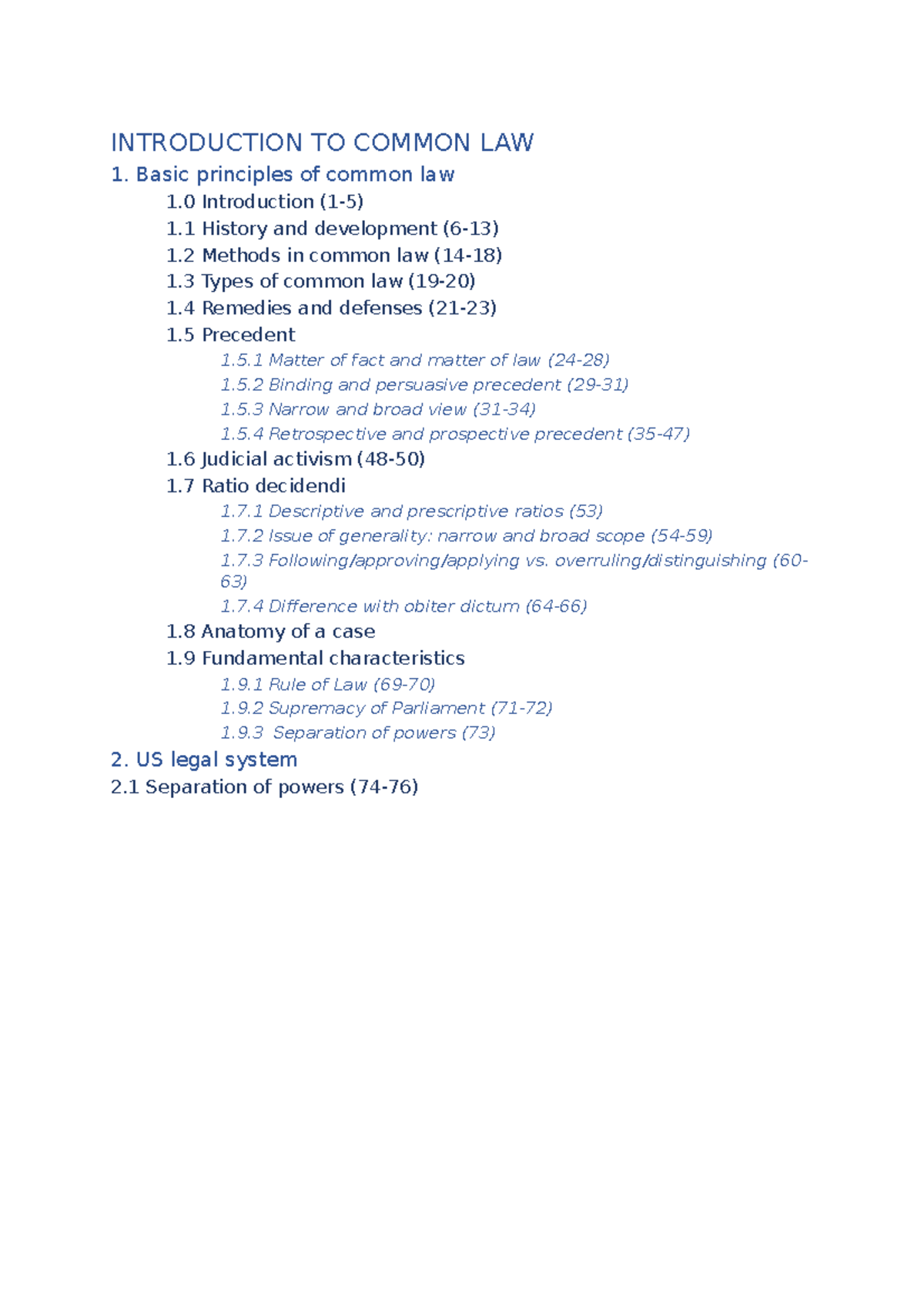 Inhoudstafel Common Law Introduction To Common Law 1 Basic Inhoudstafel Common Law Introduction To Common Law 1 Basic