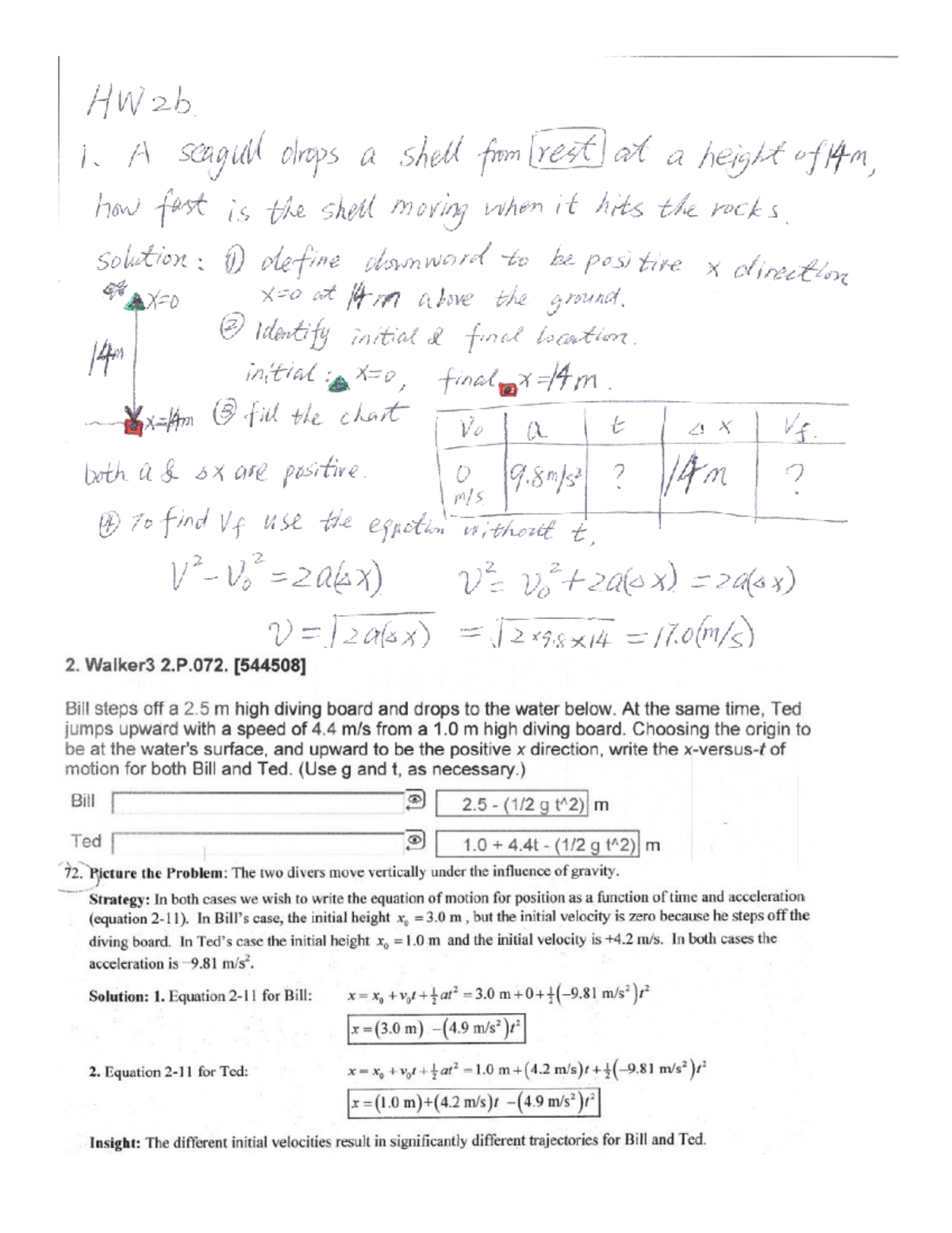 HW2b Part1 - Homework Assignment 2b - PHYS 111 - Studocu