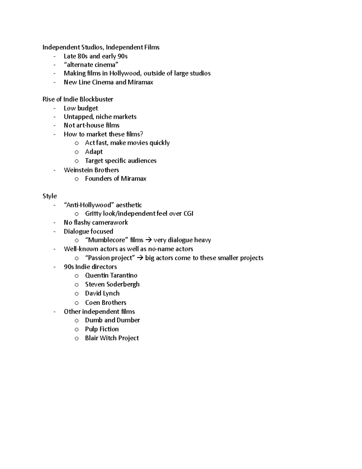 Cinema Notes 2 - Cameron Quevedo - Independent Studios, Independent ...