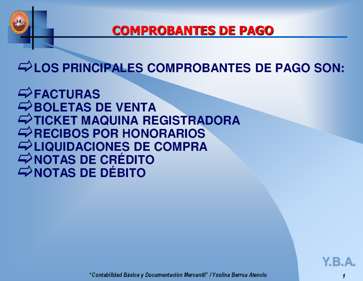 COMPROBANTES DE PAGO - B. Y Ysolina Berroa Atencio 1 REGISTROS ...