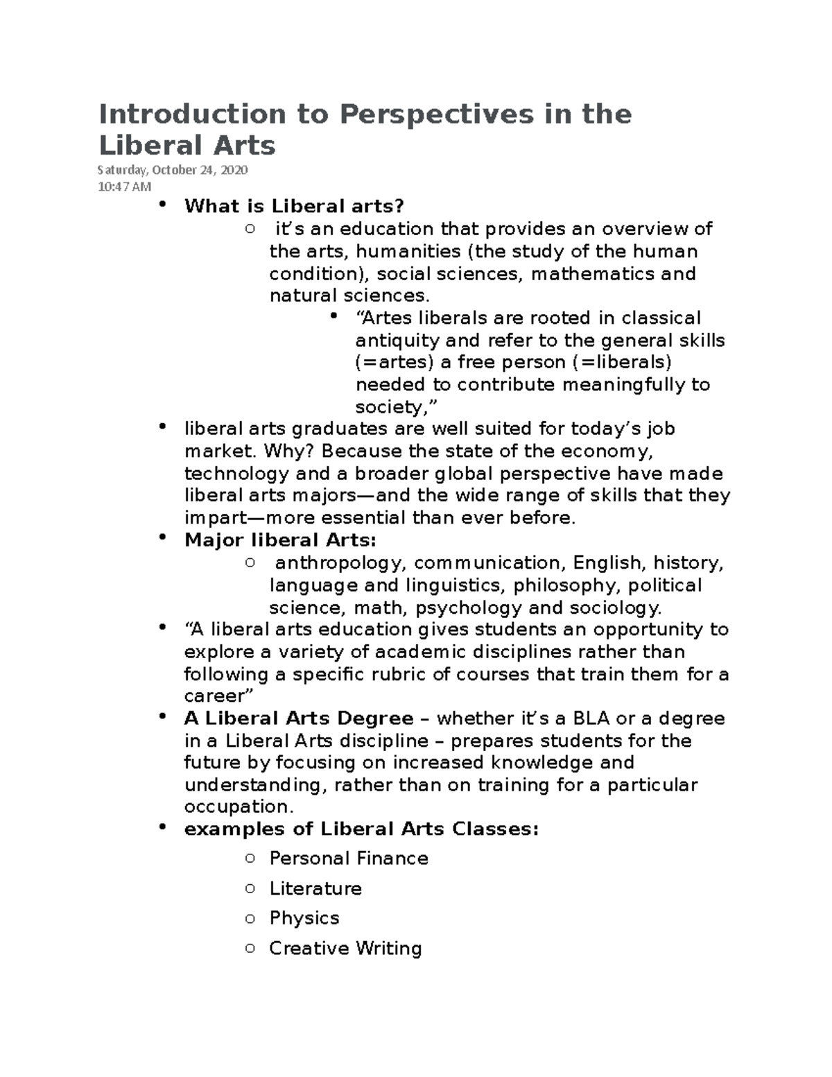 introduction-to-perspectives-in-the-liberal-arts-studocu