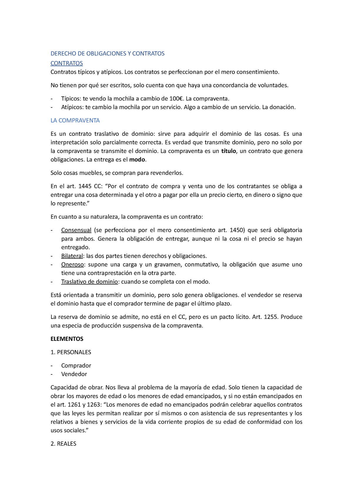 Contratos Derecho De Obligaciones Y Contratos Contratos Contratos Típicos Y Atípicos Los 1601