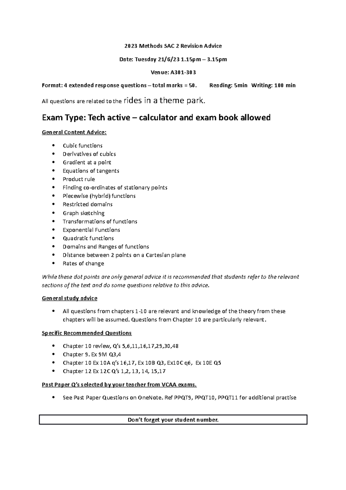 2023 Methods SAC 2 Revision advice - 2023 Methods SAC 2 Revision Advice ...