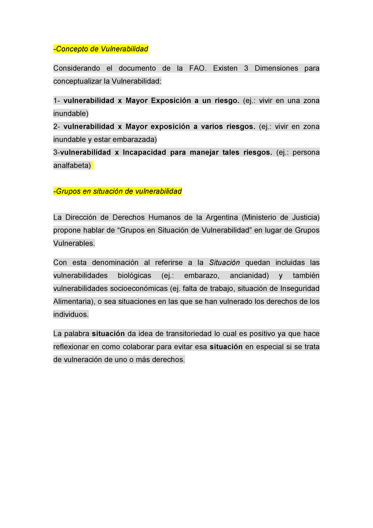 Concepto De Vulnerabilidad Y De Grupos En Situacion De Vulnerabilidad ...