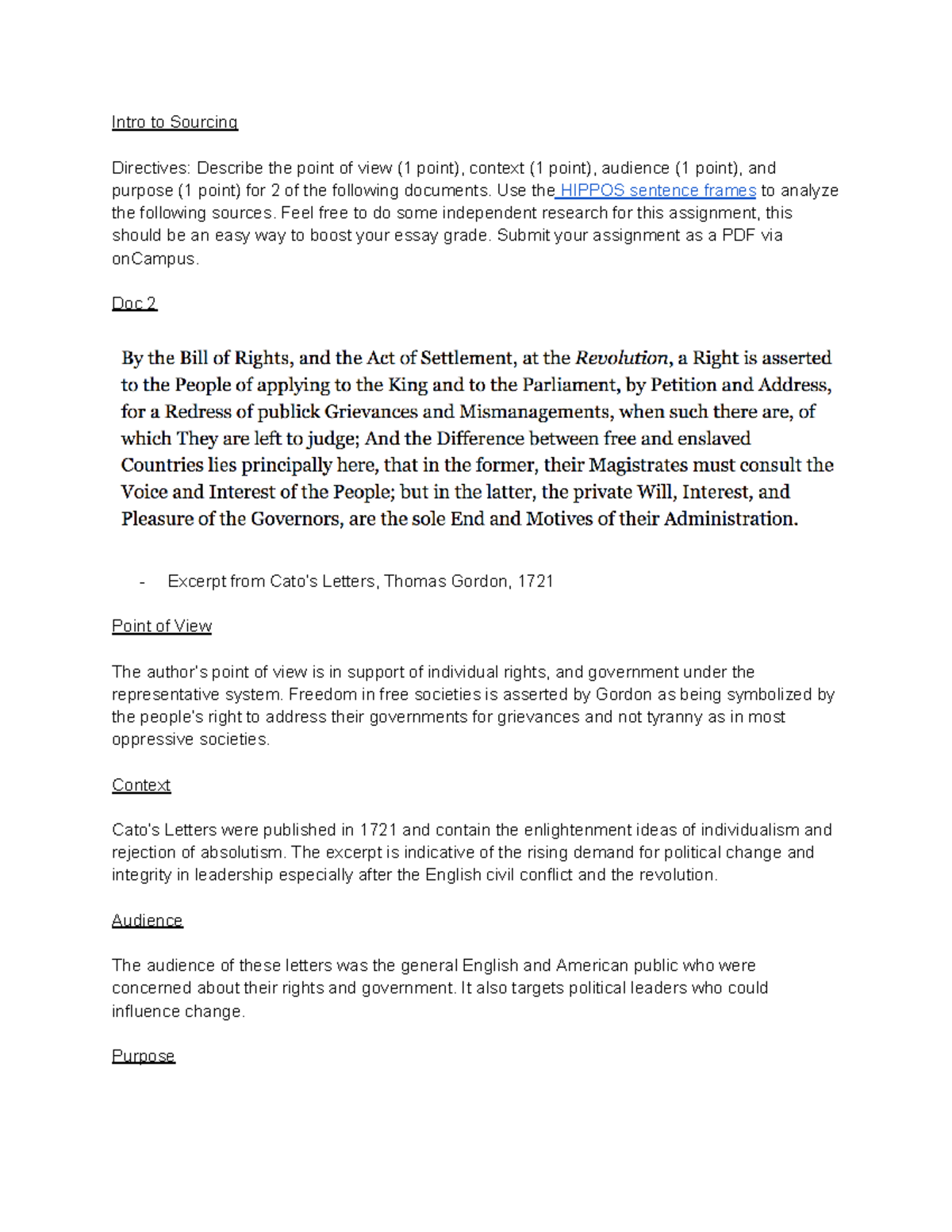 Intro to Sourcing - Intro to Sourcing Directives: Describe the point of ...
