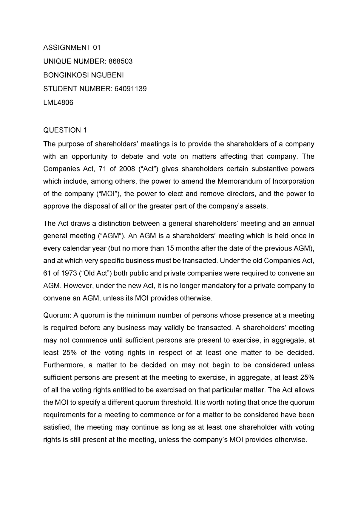 assignment-01-lml4806-mandatory-assignment-for-company-law-assignment