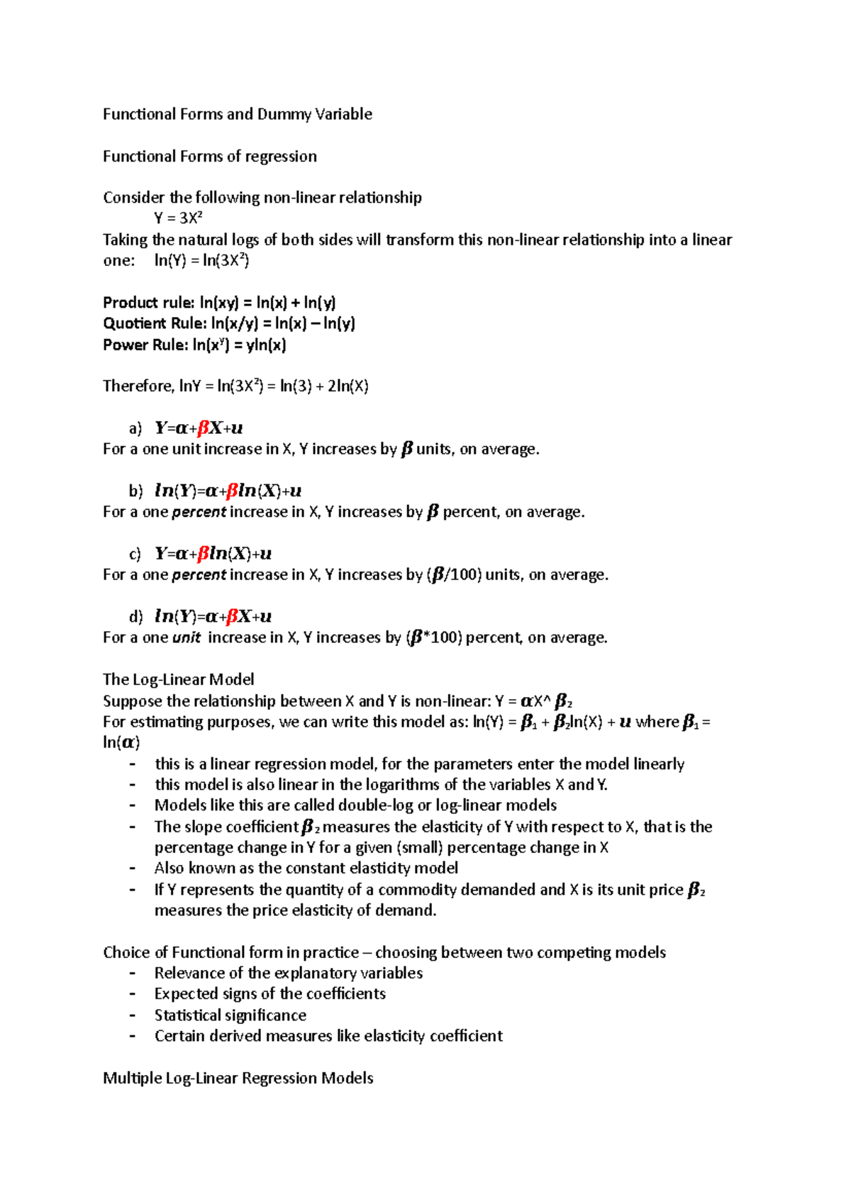 Week 8 lecture slides - Functional forms and Dummy Variable ...