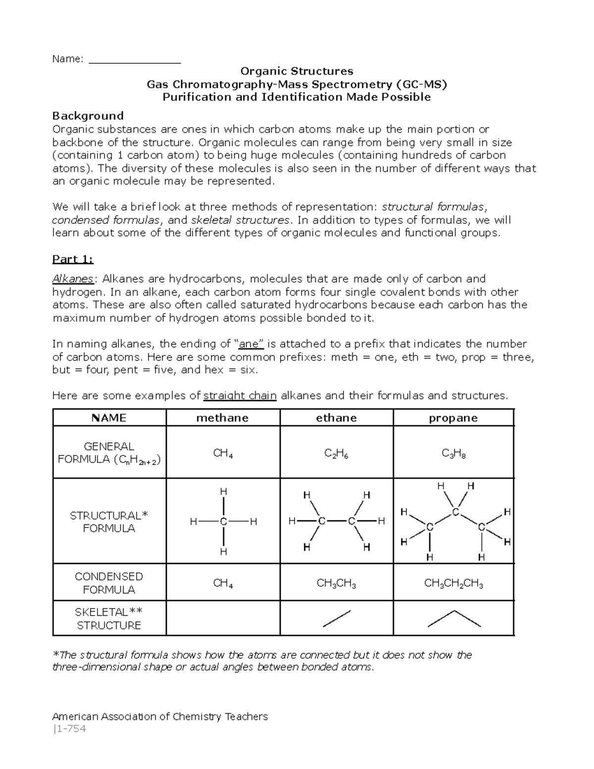 Organicstructures - redox rxns - Name: _______________ Organic ...