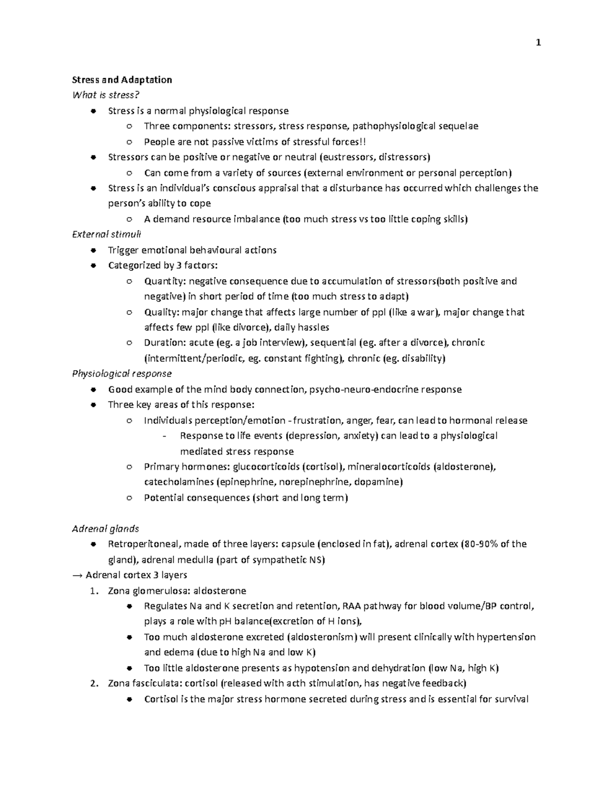 HTHSCI 2LA2 - Stress And Adaptation - Stress And Adaptation What Is ...