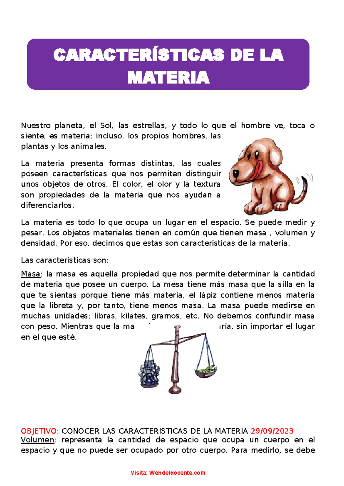 Características de la Materia para Cuarto Grado de Primaria - Estados d ...