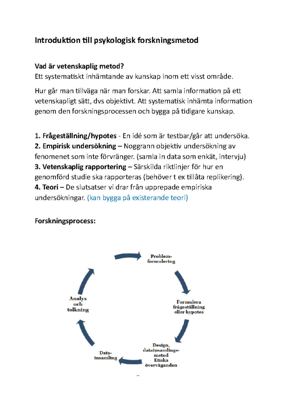 Vetenskaplig Metod (VT2023) - Introduktion Till Psykologisk ...