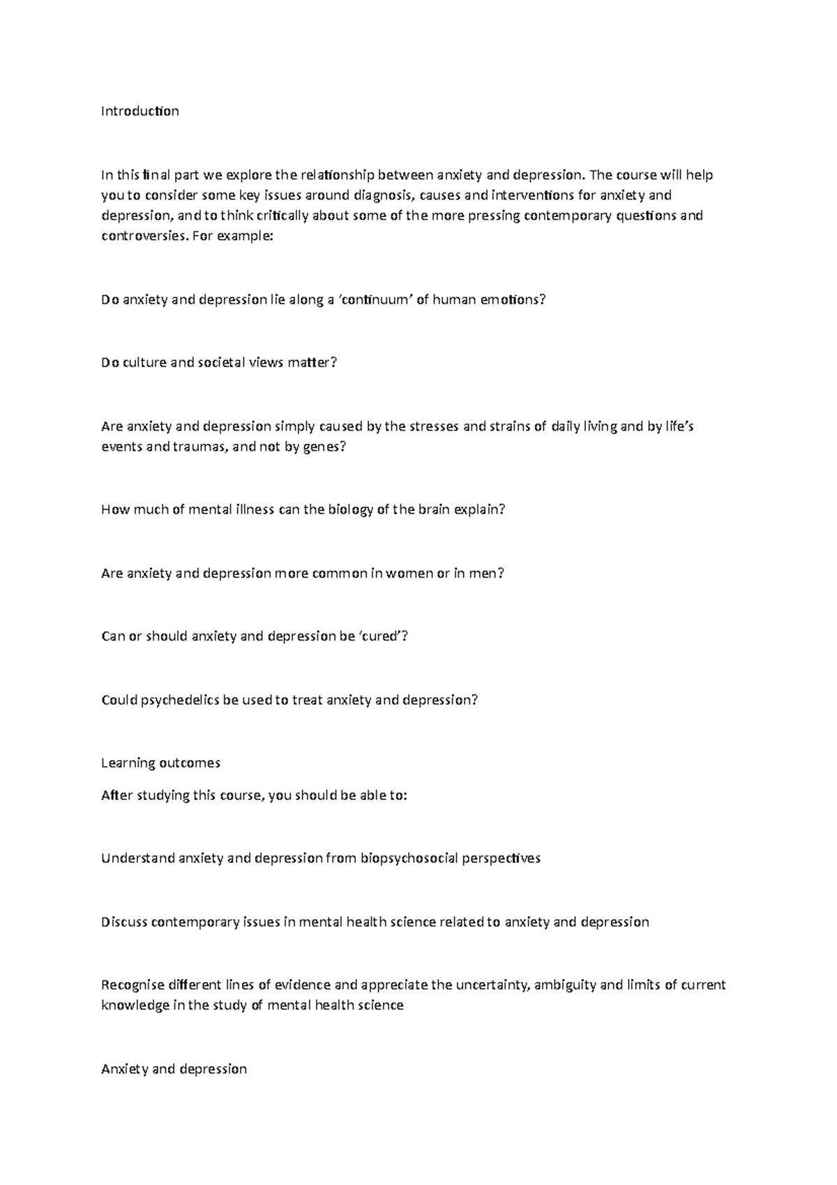 Exploring the relationship between anxiety and depression ...