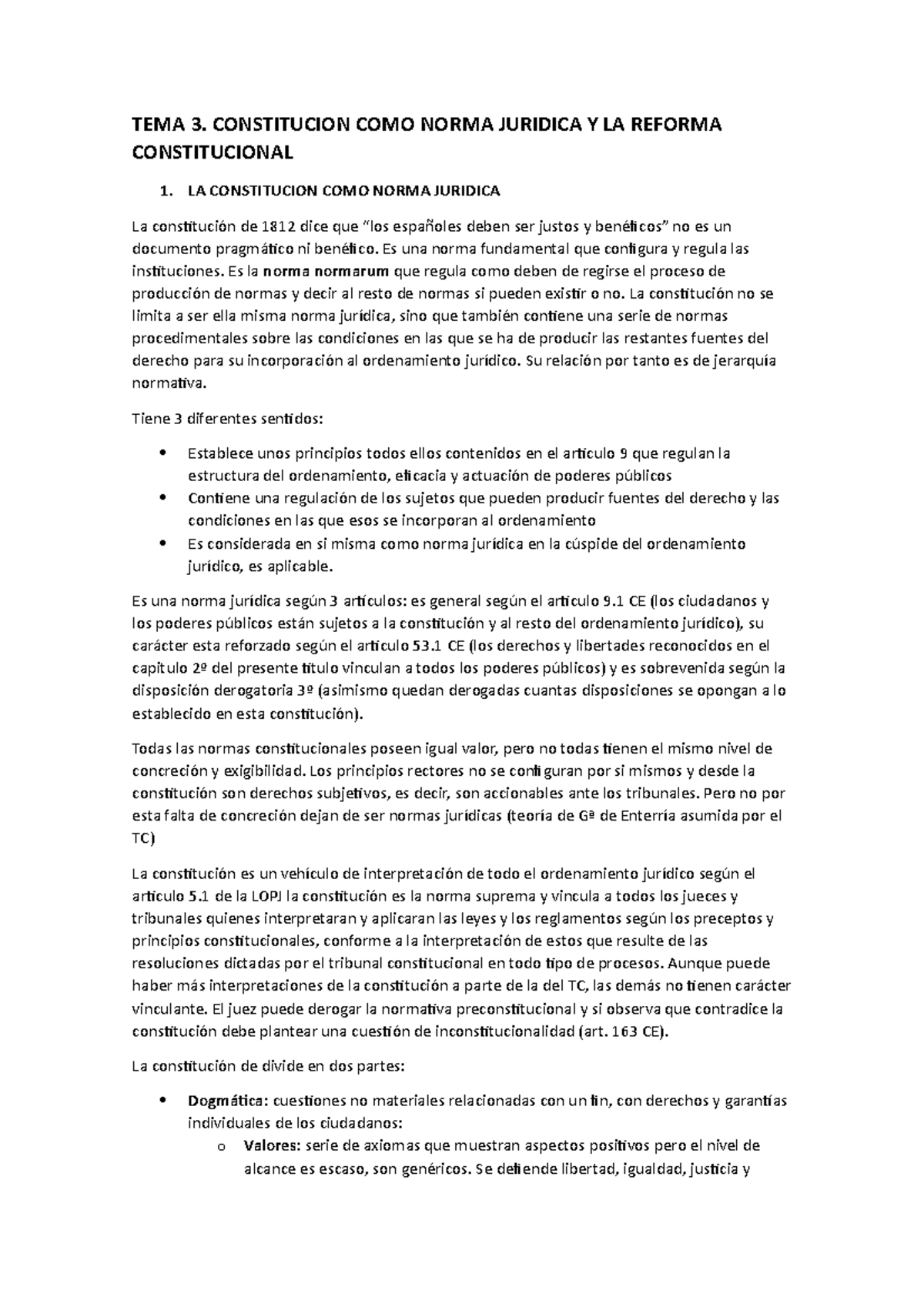 TEMA 3. La Constitucion Como Norma Juridica - TEMA 3. CONSTITUCION COMO ...