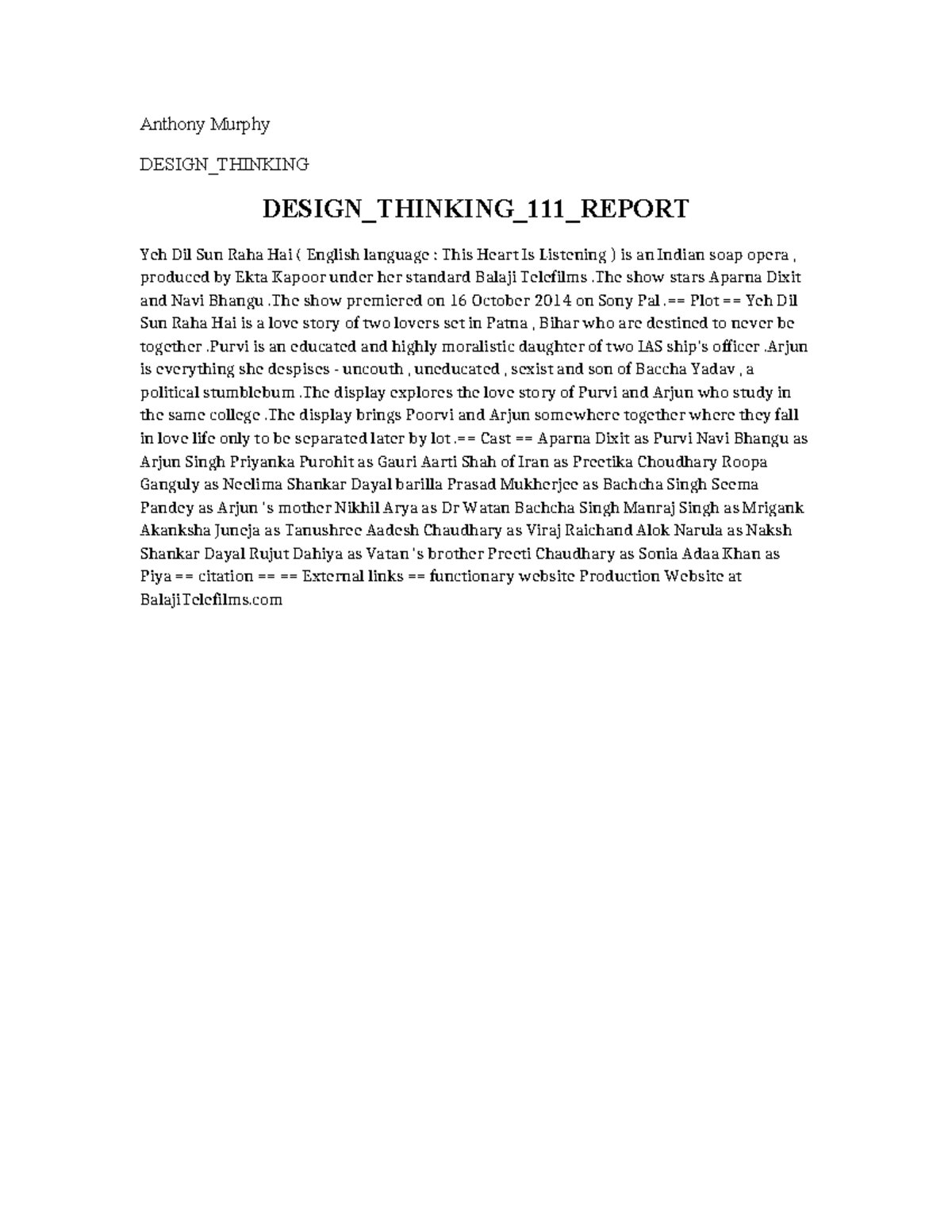 Design Thinking 111 Report - Anthony Murphy DESIGN_THINKING DESIGN ...