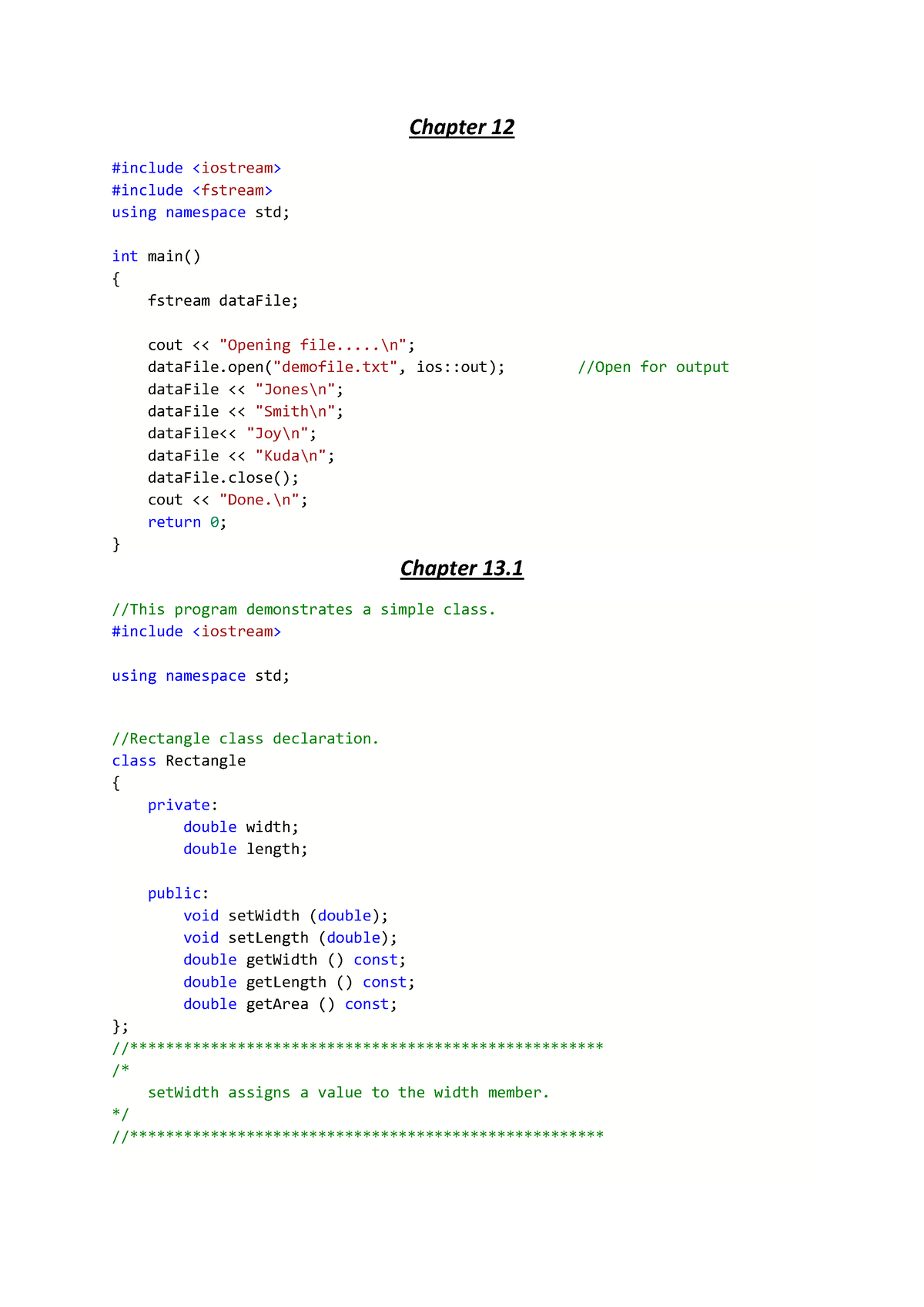 COS 132 (Chapter 12-14 Textbook Code) - Chapter 12 #include #include ...