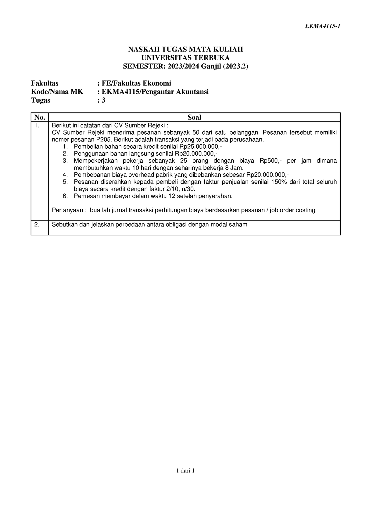 Soal Ekma4115 Tmk3 1 - Manajemen - EKMA4115- 1 1 Dari 1 NASKAH TUGAS ...
