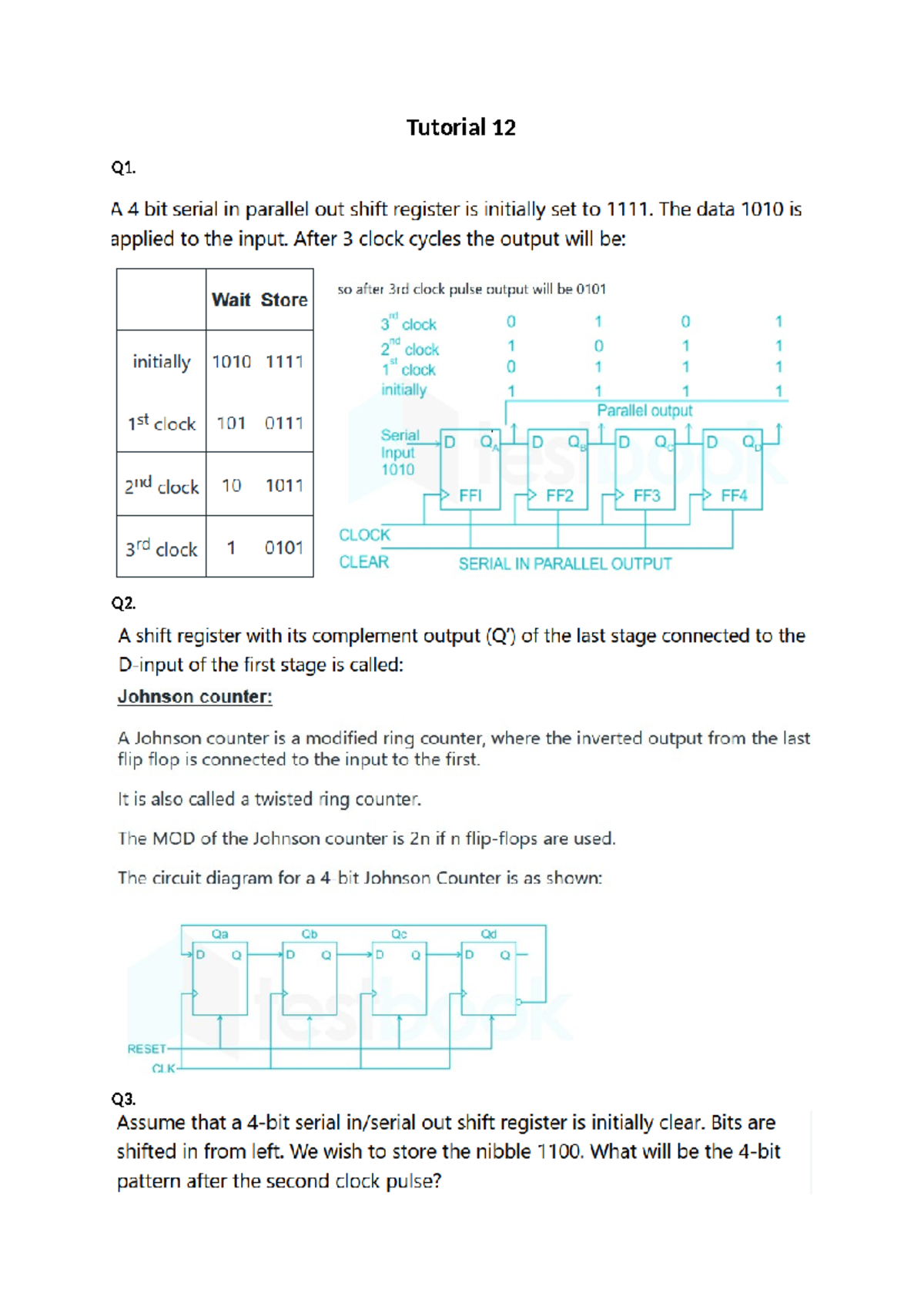Tutorial Sheet 12 Unit6 Electronics And Communication Tutorial 12