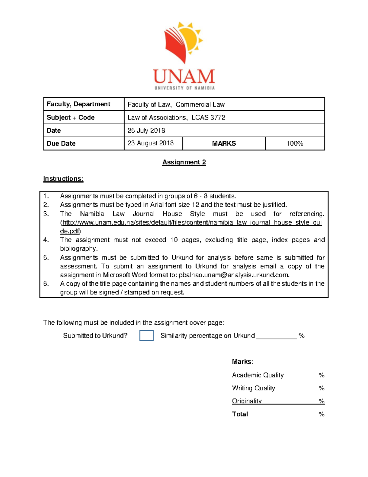LCAS Assignment 2 2018 - Assignment 2 Instructions: Assignments must be ...