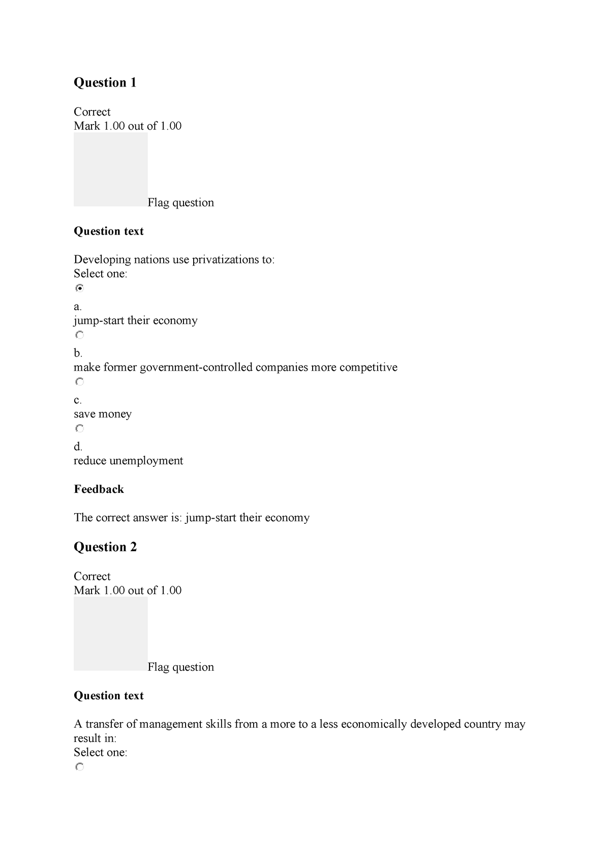 BUS2207 Review Quiz 1 - Question 1 Correct Mark 1 Out Of 1. Flag ...