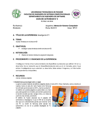 Laboratorio Nº3 Nuevas Tendecias En El Area De Hci Studocu