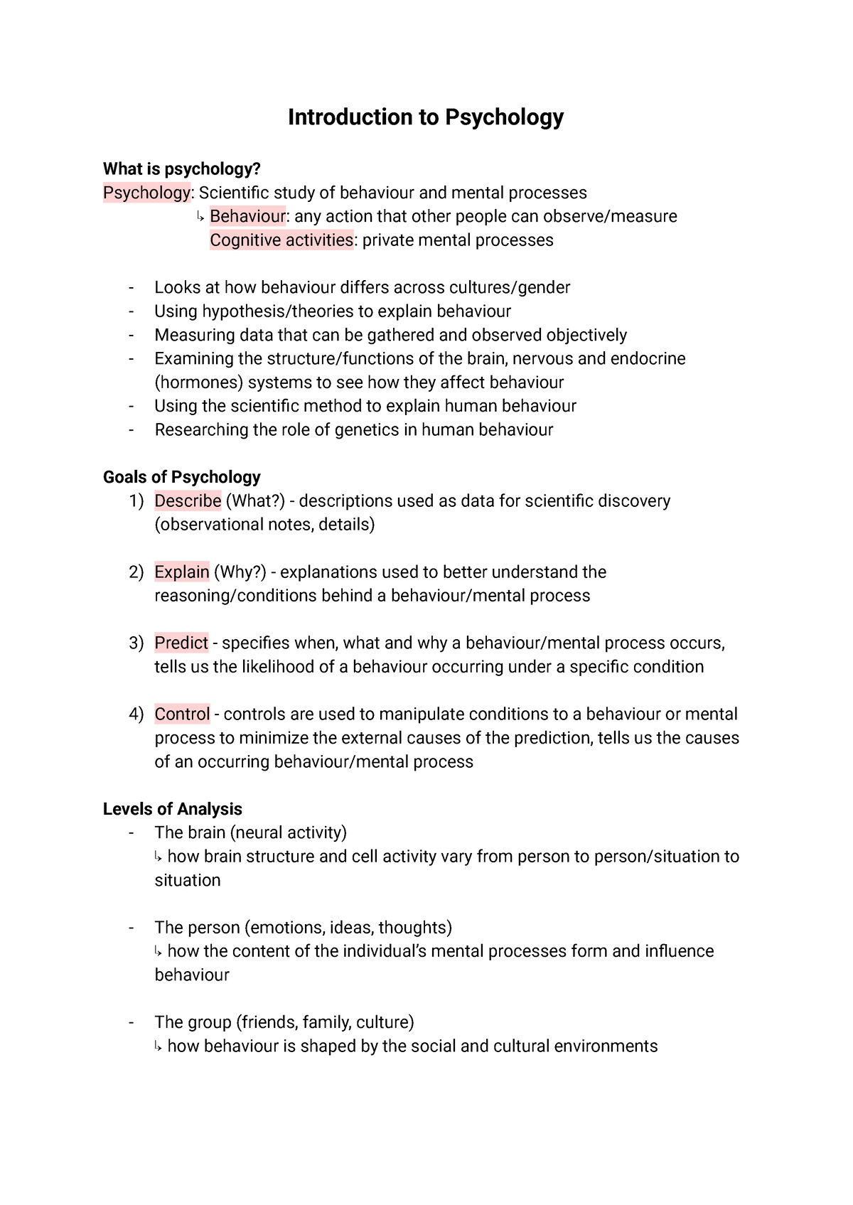 PS101 - All Notes (Chapters 1, 2, 3, 6, 7, 12, 15, 16) - Introduction ...