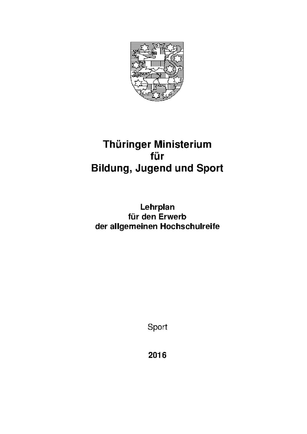 Lehrplan Sport Gymnasium - Thüringer Ministerium Für Bildung, Jugend ...