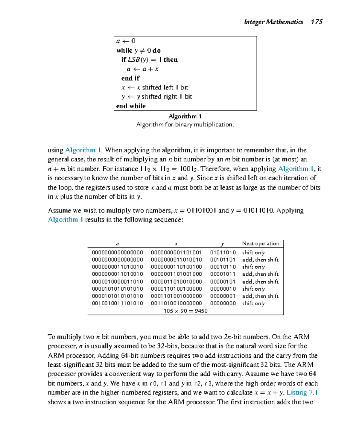 Modern Assembly Language Programming-41 - Integer Mathematics 175 a ← 0 ...