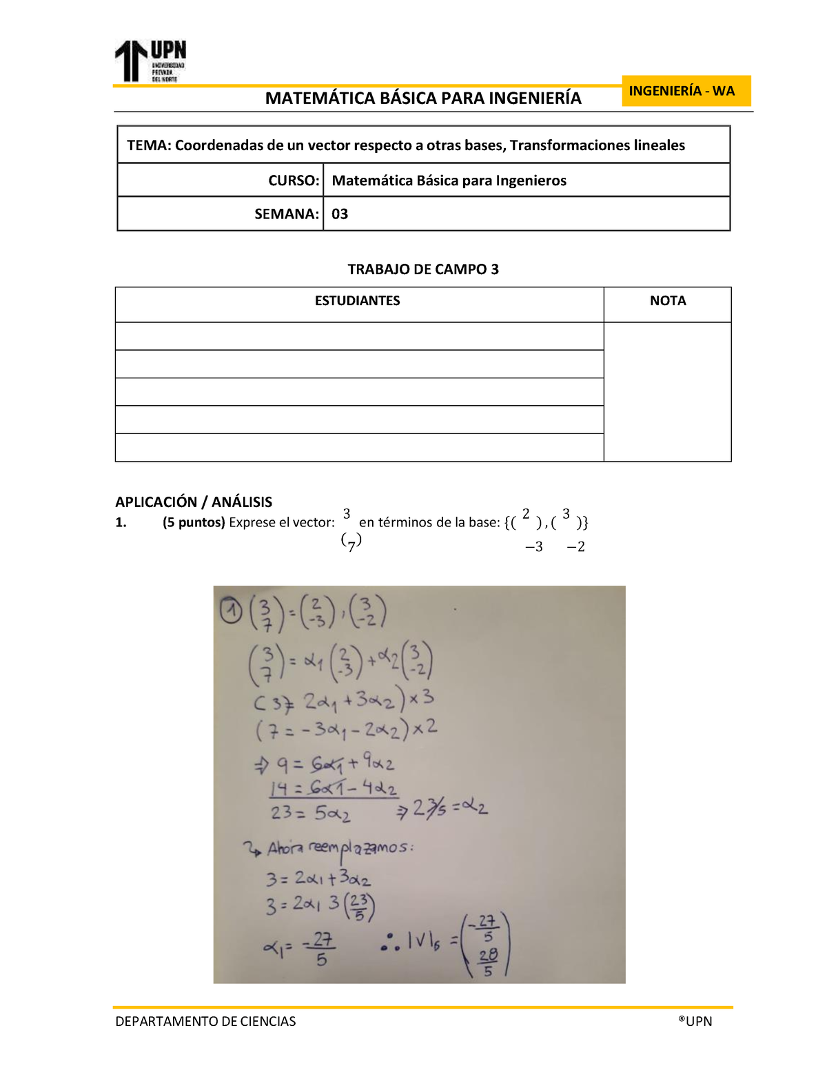 Practica DE Campo Semana 03 - INGENIERÕA - WA MATEM¡TICA B¡SICA PARA ...