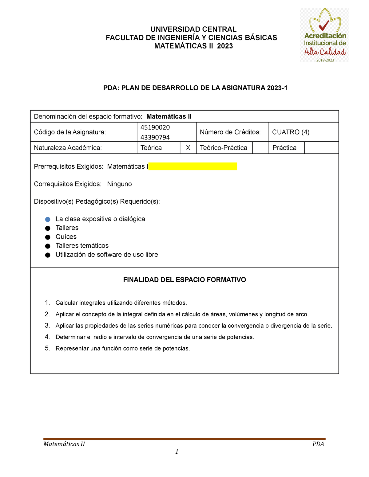 Pda Matem Ticas Ii Ficb Facultad De Ingenier A Y Ciencias B Sicas Matem Ticas Ii Pda