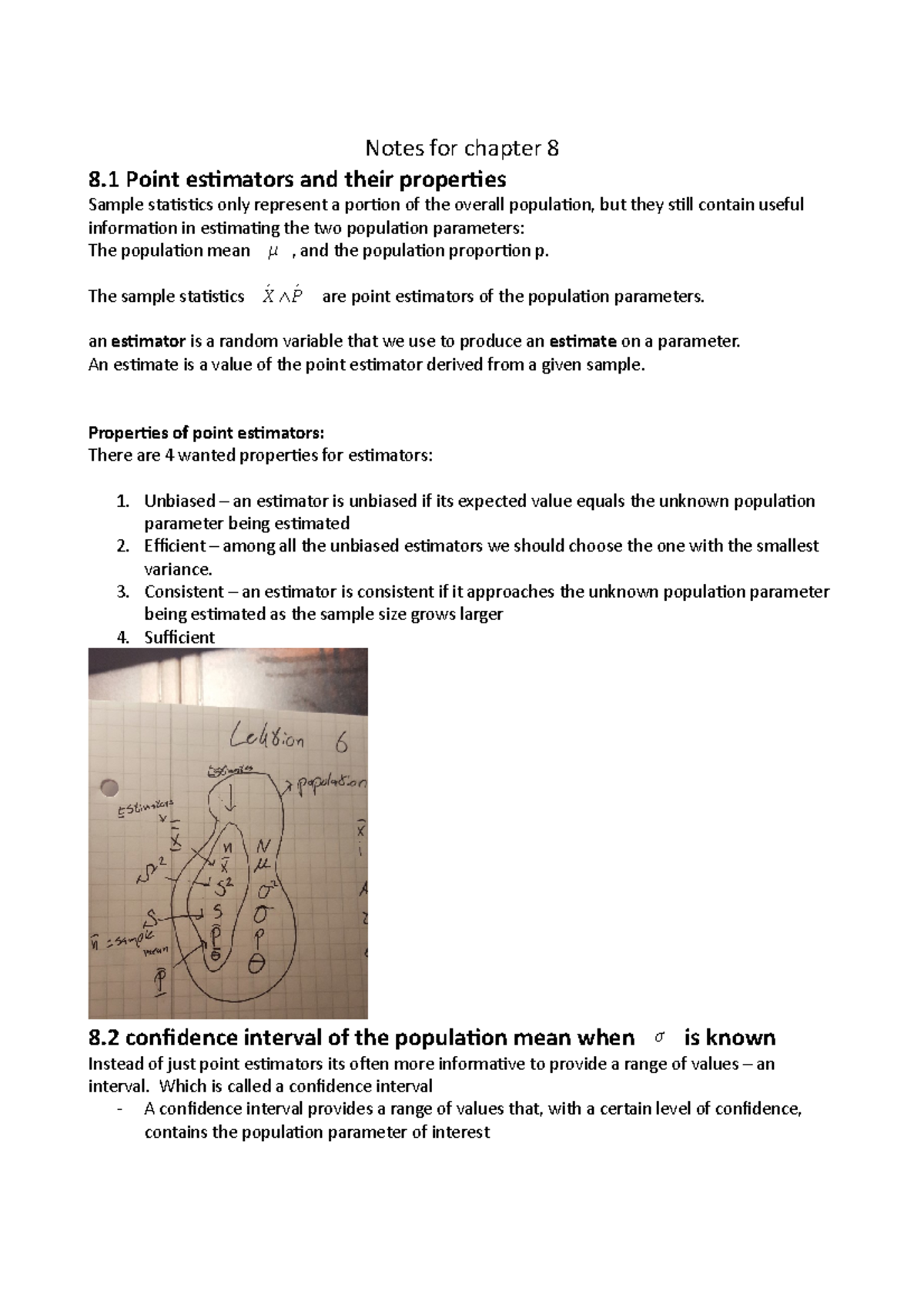 Notes for chapter 8 - Resumé Business Statistics - Notes for chapter 8 ...