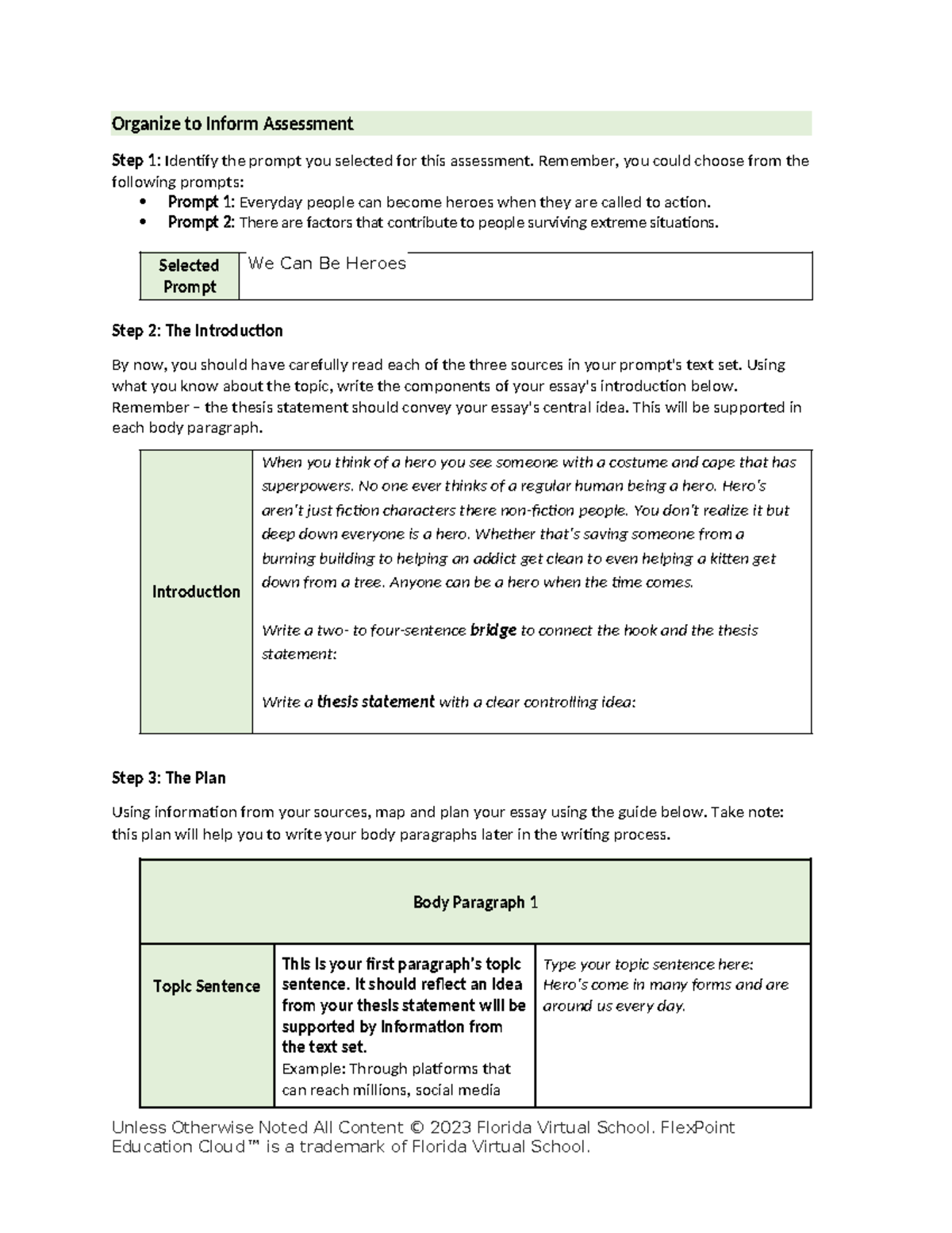 Organize To Inform Assessment - Organize To Inform Assessment Step 1 ...