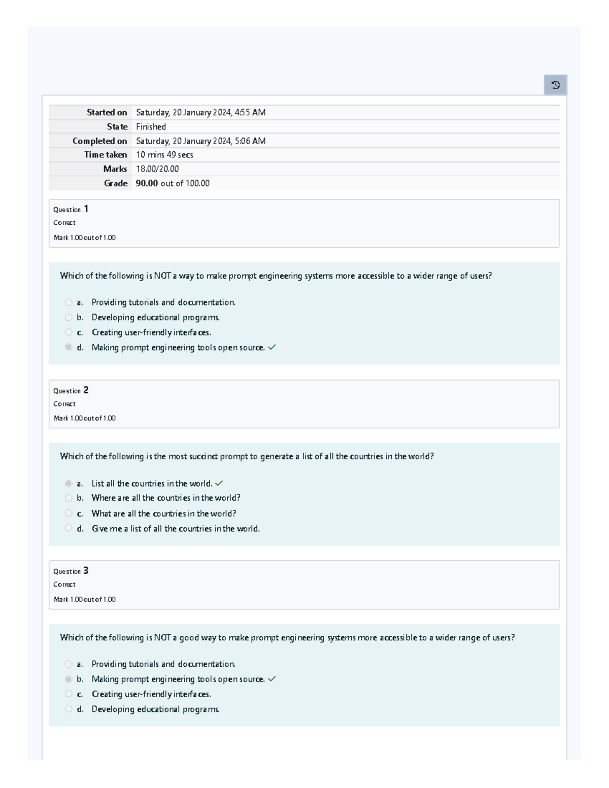 UGRD-AI6100-2323T - Prelim Lab Quiz 1 Attempt 1 - Started on Saturday ...