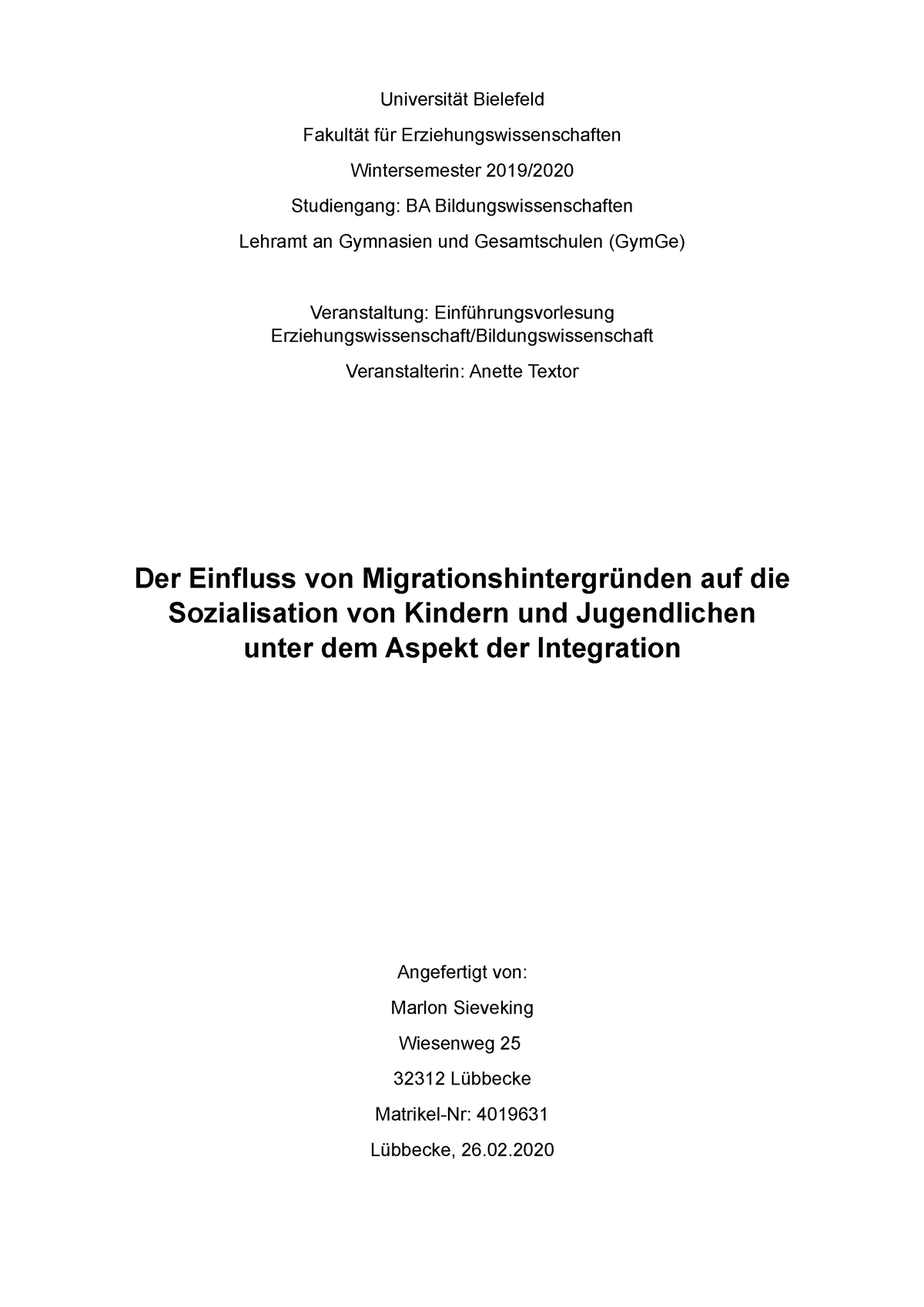 essay uni bielefeld erziehungswissenschaften