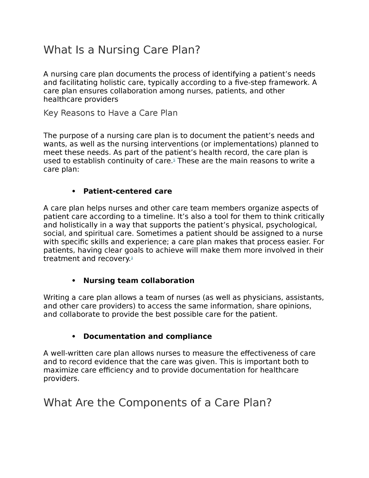 importance of nursing care essay