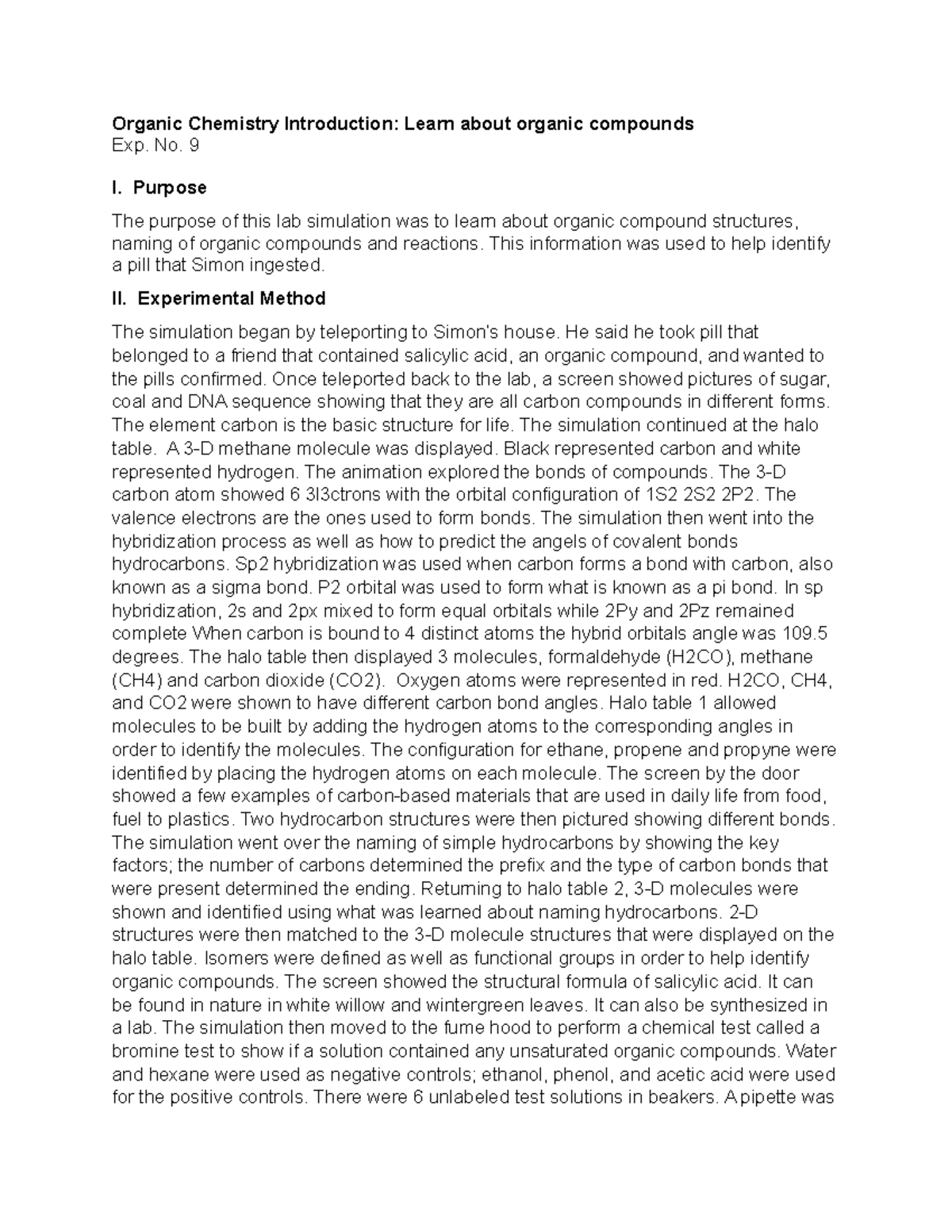 Labster Chemistry Introduction Learn about organic