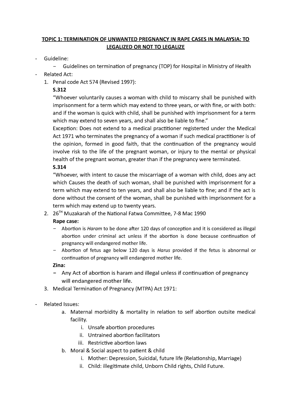 termination of pregnancy in malaysia