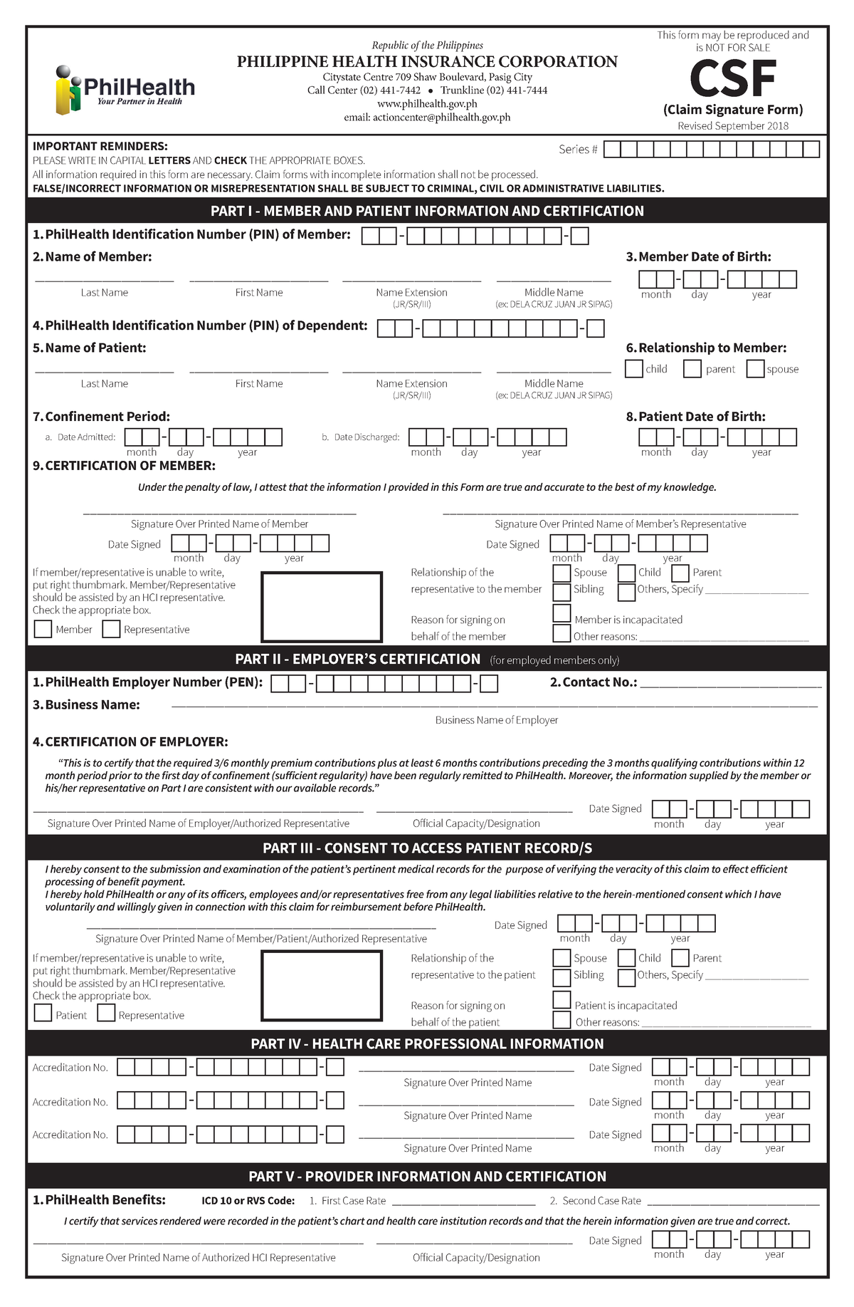 Claim Signature Form 2018 - Republic Of The Philippines PHILIPPINE ...