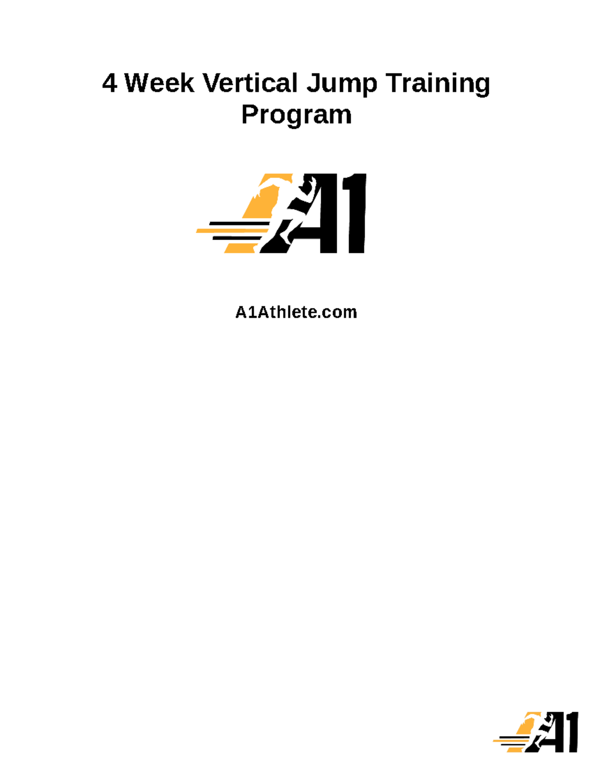 4weekjumptrainingprogram - 4 Week Vertical Jump Training Program ...